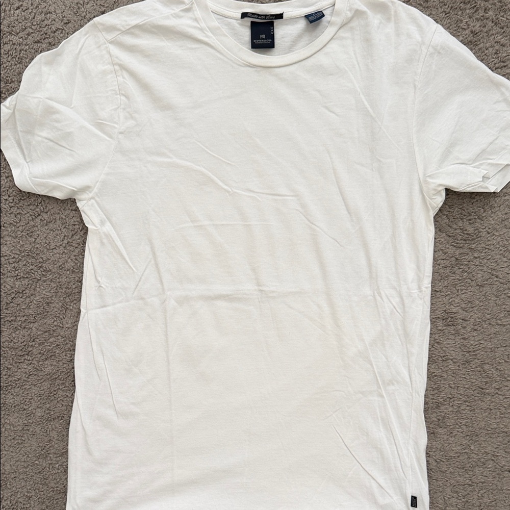 Scotch & Soda Men’s White T-shirt - Size Large Premium Material Unworn